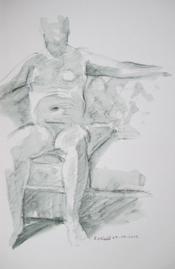 seated male nude