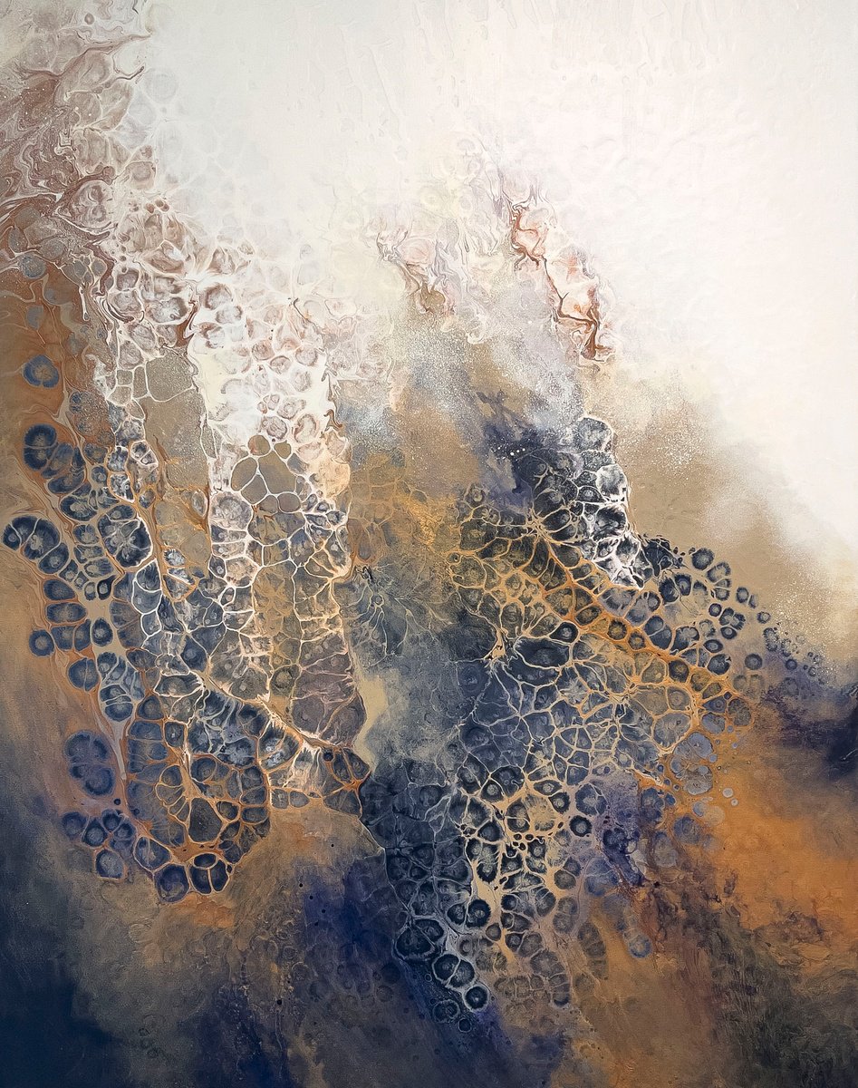 Organic Abstract Acrylic Painting By Shaylen Broughton, 46 X 60", Ephemeral, Original Artwork