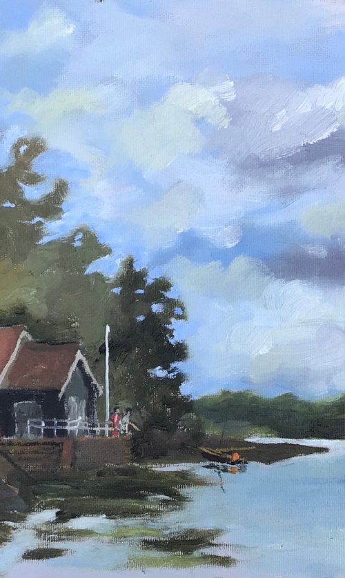 Pin Mill oil painting by Julian Lovegrove Art