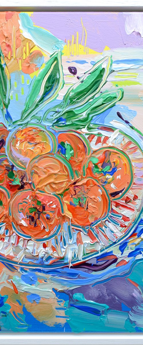 Persimmons and Mandarins Still Life by Joseph Villanueva