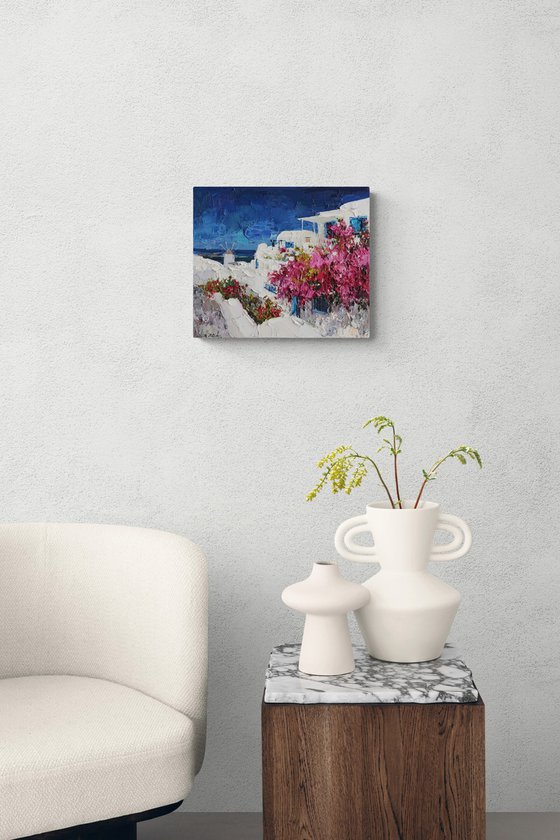 Bougainvillea in Santorini, Greece