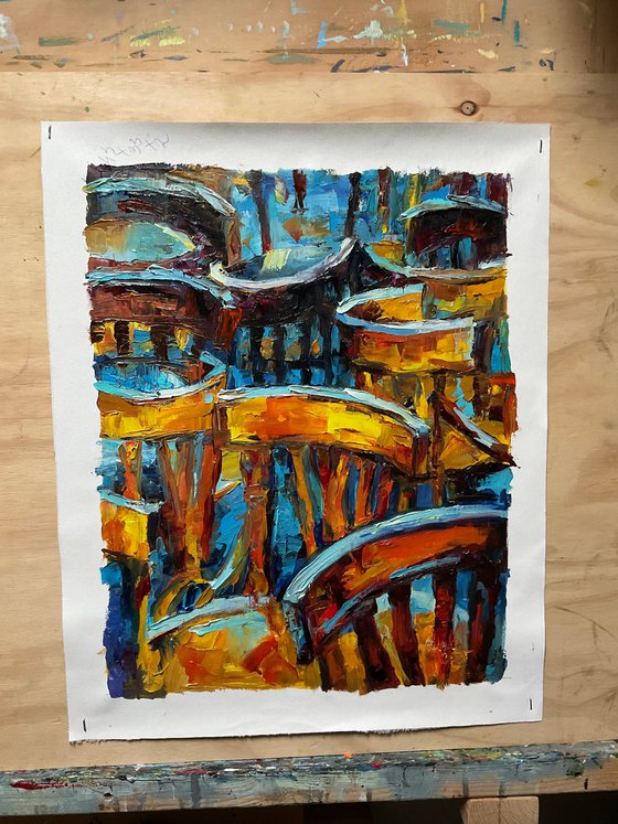 Cafe after the rain. Street