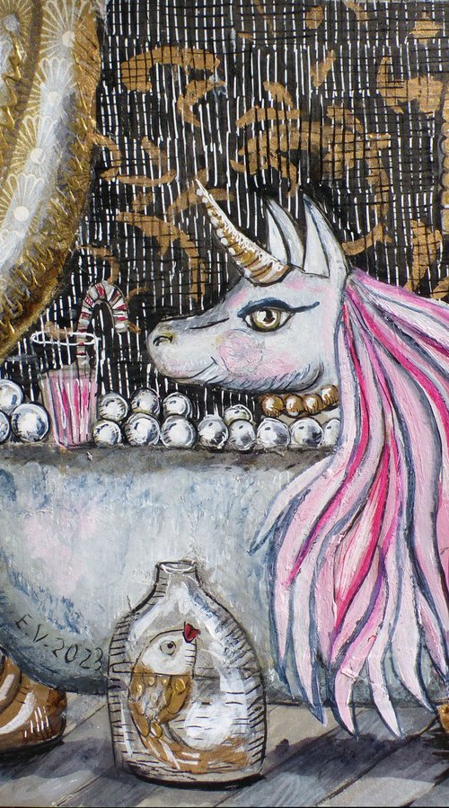 Aqua unicorn dream by Elizabeth Vlasova