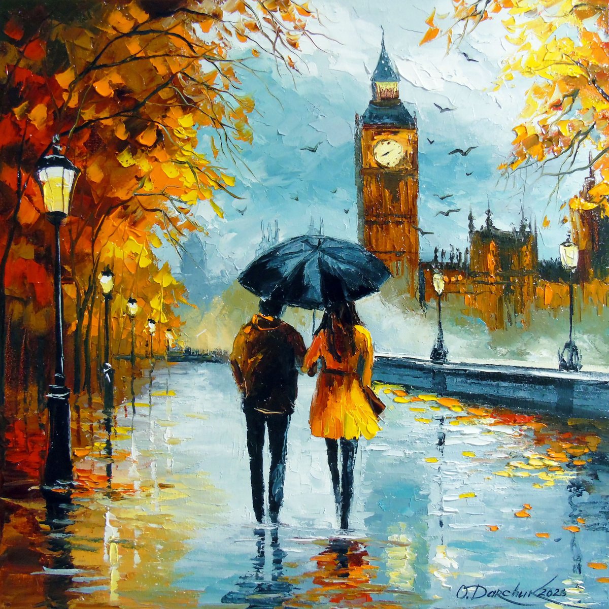 Autumn London By Olha Darchuk, 20 X 20, Artwork For Sale On Artfinder