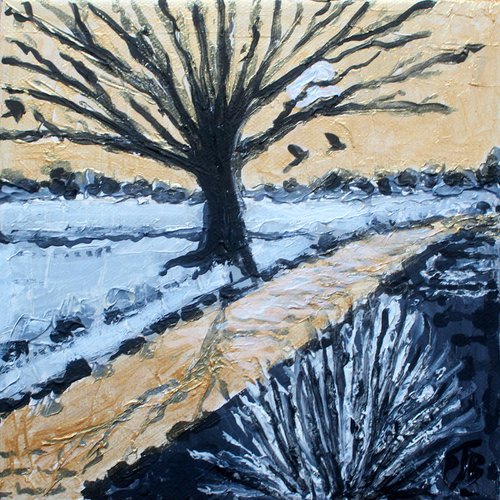 Winter Landscape II (small 20 cm x 20 cm) by Paul J Best