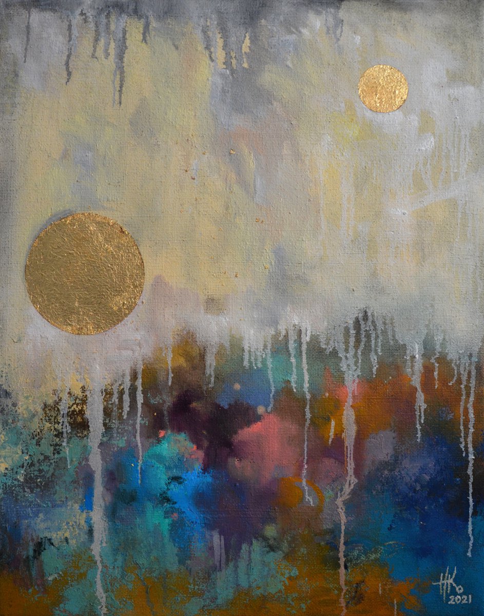 Geometric Abstract Painting By Zhanna Kondratenko, 28 X 35", Motion. White, Original Artwork