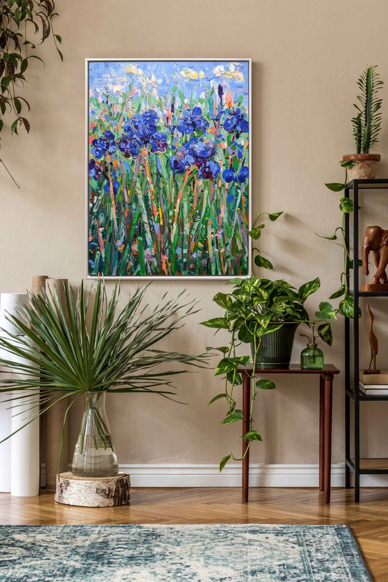 Blue Irises 4 - Framed