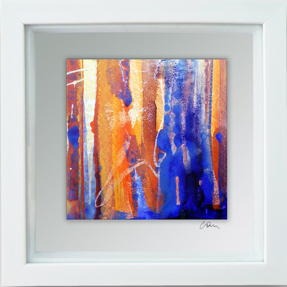 Framed ready to hang original abstract  - Complimentary colours