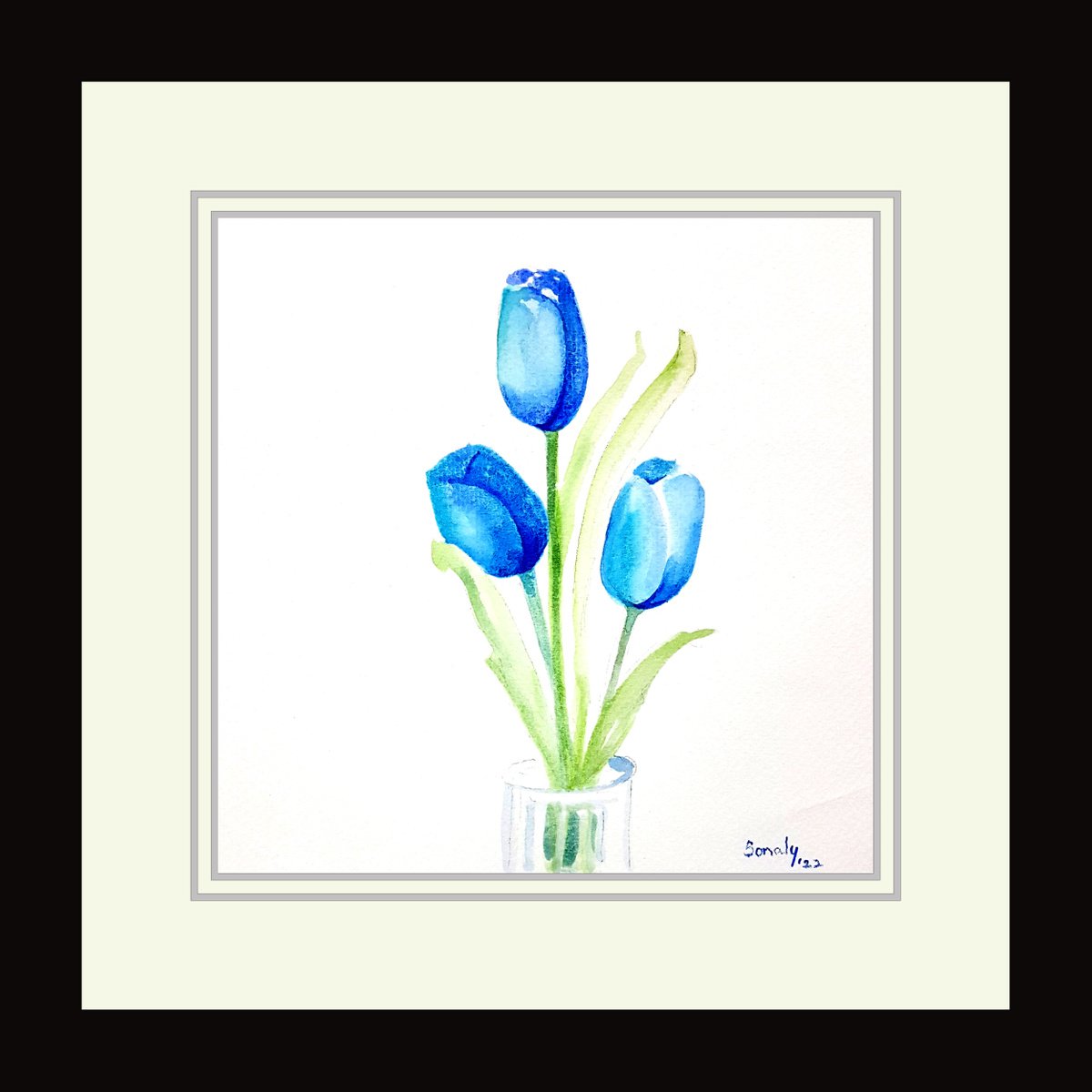 Botanical Watercolour By Sonaly Gandhi, 11 X 11", Flowers 9, Original Artwork