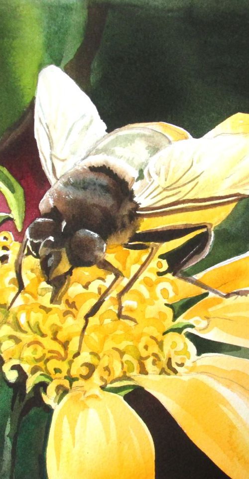 A painting a day #18 'let it be bee" by Alfred  Ng