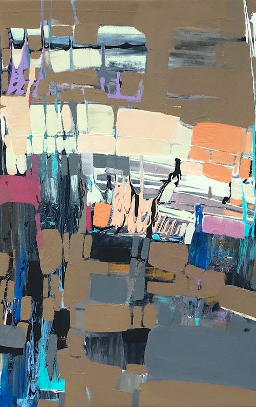 Distance, Abstract Original oil painting, Handmade artwork, One of a kind by Vahe Yeremyan