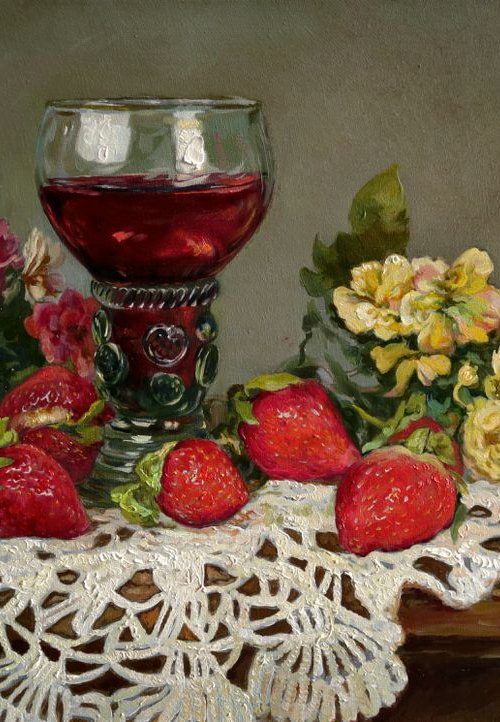 Wine and strawberry by Eduard Panov