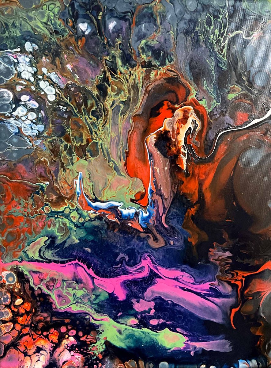 Impressionistic Botanical Acrylic Painting By Km Arts, 12 X 16", The Forest Guardian, Original Artwork