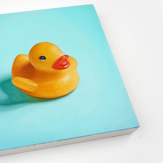 Rubber Duck on Teal