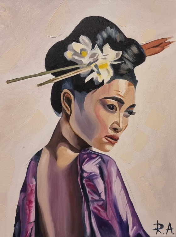 Japanese woman 30*40cm - oil painting