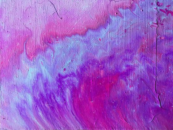 "Manifesting In Magenta" - FREE USA SHIPPING - Original Abstract PMS Fluid Acrylic Painting - 24 x 24 inches