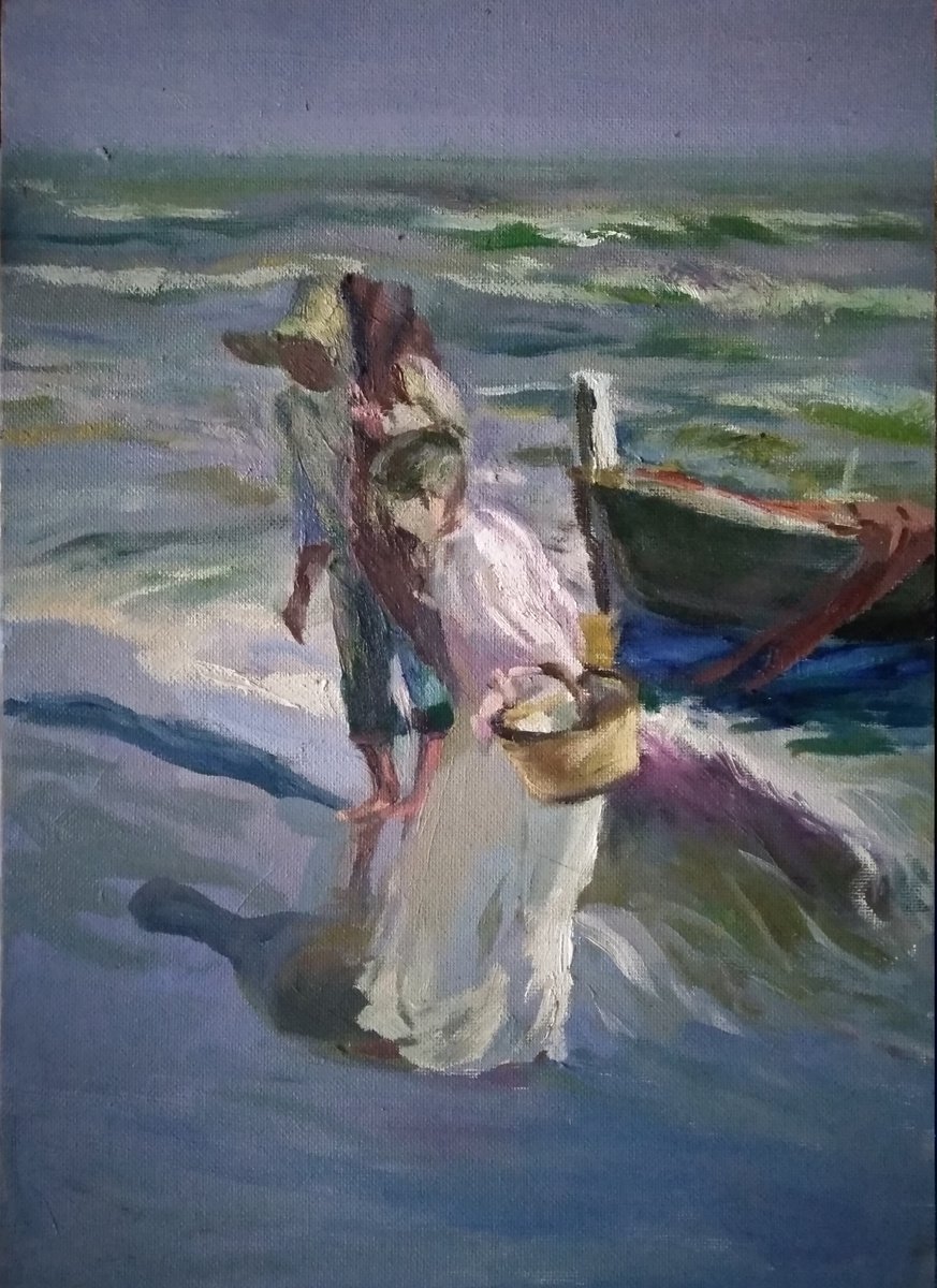 The piece of Return from fishing ( Joaquin Sorolla)) by Nata New