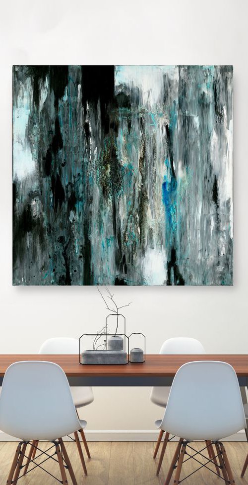 Solo Journey  - LARGE 30x30 in Serene Abstract art by Kathy Morton Stanion Modern Home decor, restaurant art by Kathy Morton Stanion