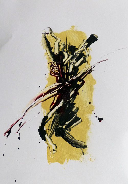 Fragile Tension 13 , Acrylic on paper 29x21 cm by Frederic Belaubre