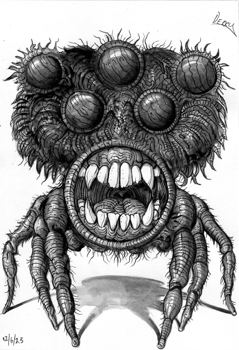 Spider Monkey - Original Surreal Dark Art Drawing by Spencer Derry ART