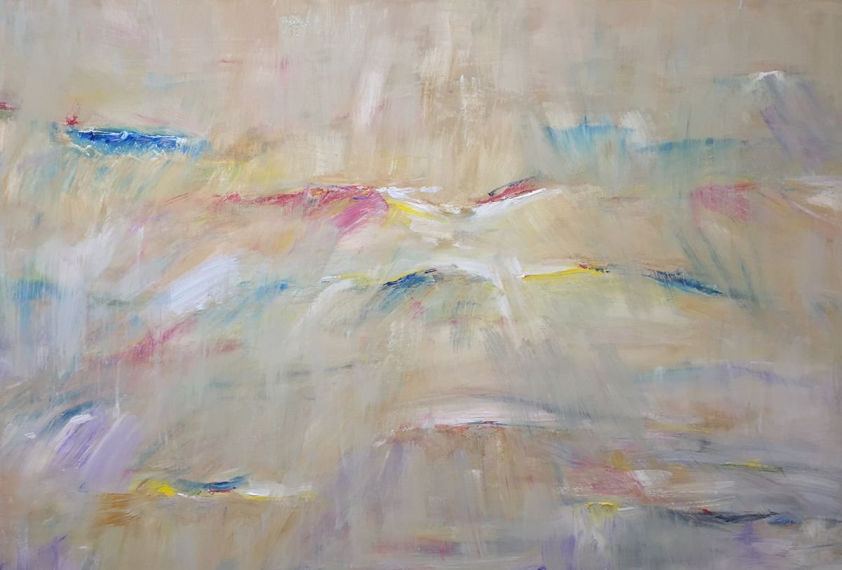 Abstract Landscape Acrylic Painting By Altin Furxhi, 59 X 39, Abstract Light 150X100, Original Artwork