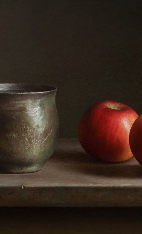 Apples with a cup by Albert Kechyan