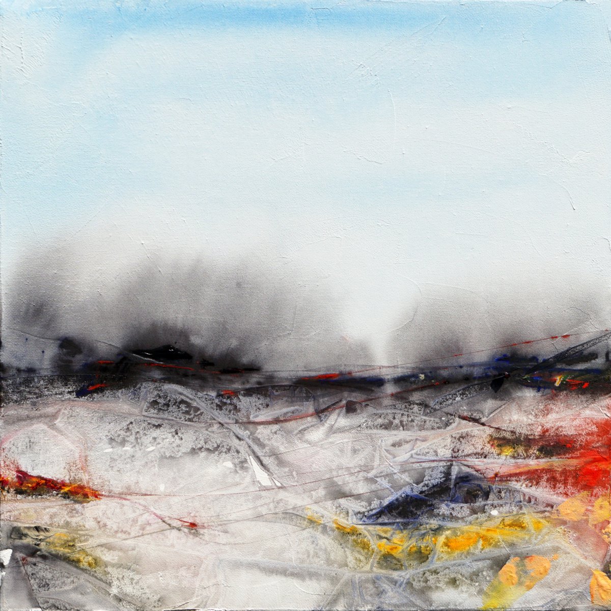 Abstract Watercolour By Jelena B, 14 X 14, Morning Tranquility 35X35 Cm (14X14In), Original Artwork