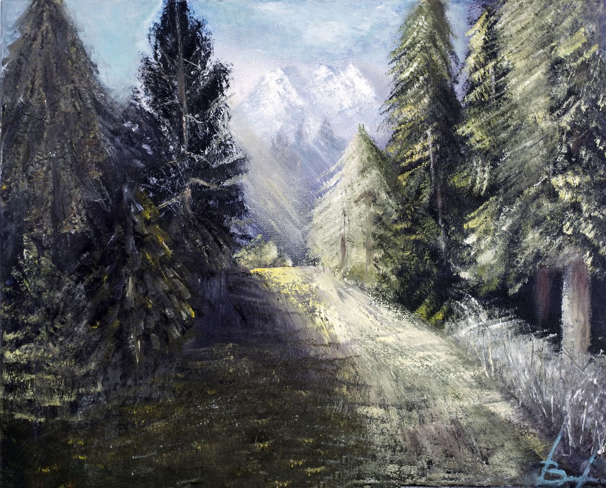 Pine Woods and Mountains by Veronika Joy