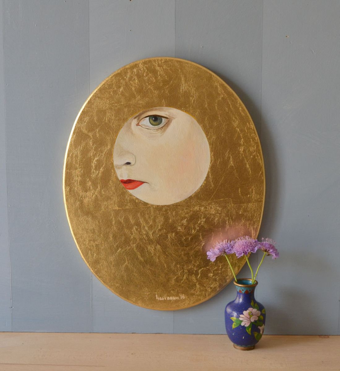 The Golden Looker n.6 Gold Leaf Female Portrait | Artfinder