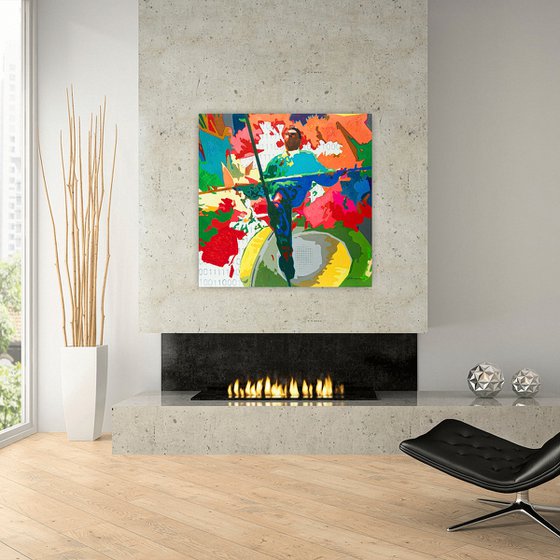 TIRE WALKER | ORIGINAL ABSTRACT PAINTING, ACRYLIC ON CANVAS