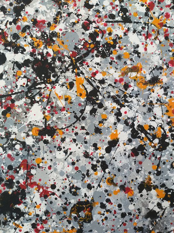 Abstract J. Pollock style acrylic by M.Y.