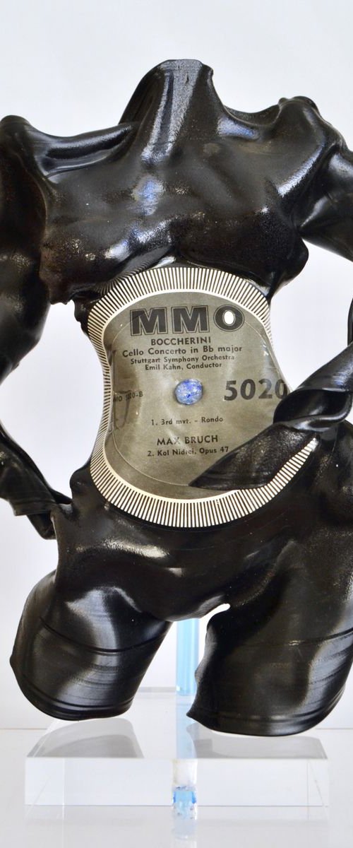 Curvy Female Nude Classical Vinyl Music Record Sculpture Cello Concerto by Seona Mason