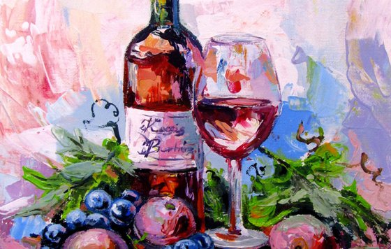 Wine and fruits