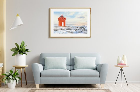 Orange Icelandic Lighthouse