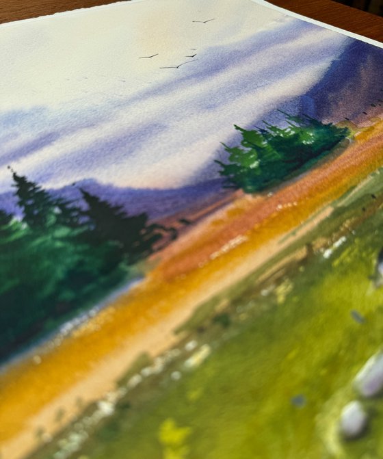 landscape 3. original watercolor painting