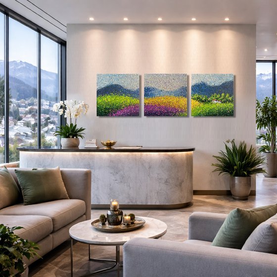 Lavender Dreams of Tuscany - triptych