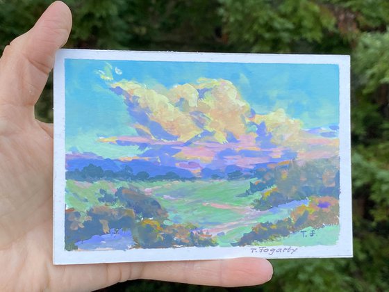 Sunset Clouds Over Valley Miniature