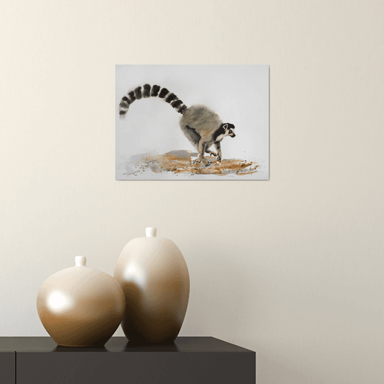 Lemur III - Animal portrait /  ORIGINAL PAINTING