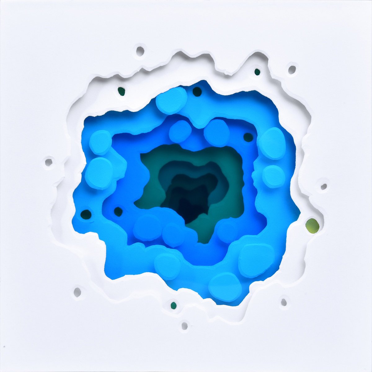 Organic Abstract Sculpture By Olga Skorokhod, 5 X 5", Icebound Sonata, Original Artwork