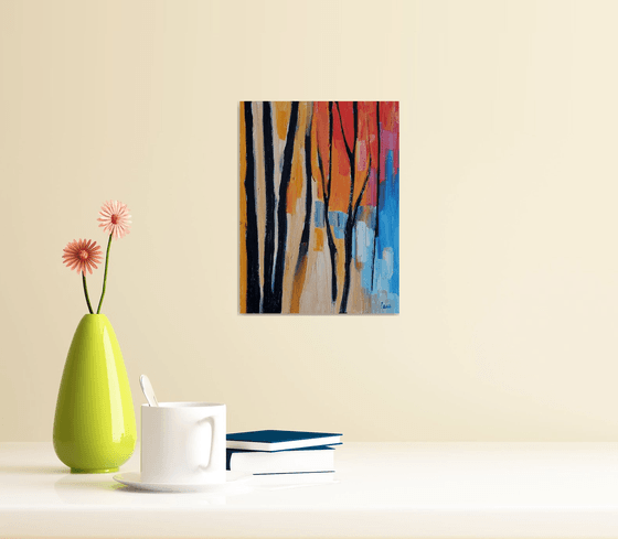 "Saplings at Sunset" - Abstract - Landscape