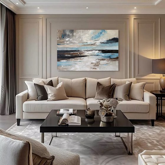 Azure Tidal Layers-Blue landscape