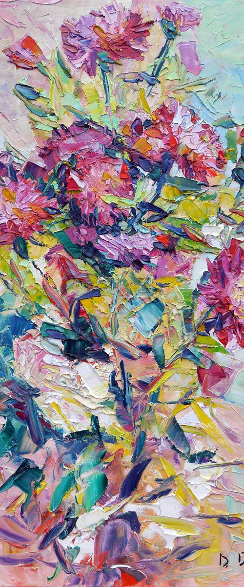 Violet chrysanthemums by Dima Braga