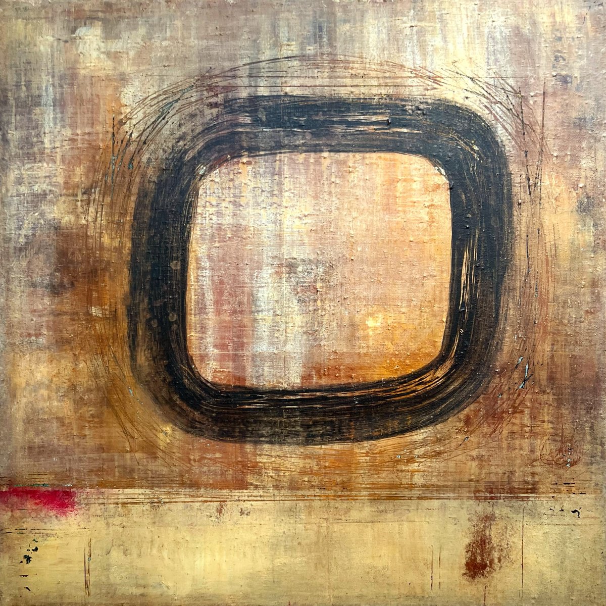 Abstract Painting By Sergio Aranda, 20 X 20", Eixample The Geometric Bcn, Original Artwork