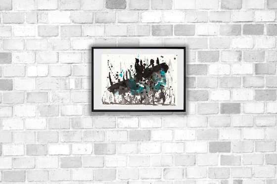 Abstract artwork.#9 - Original watercolour and ink abstract painting.