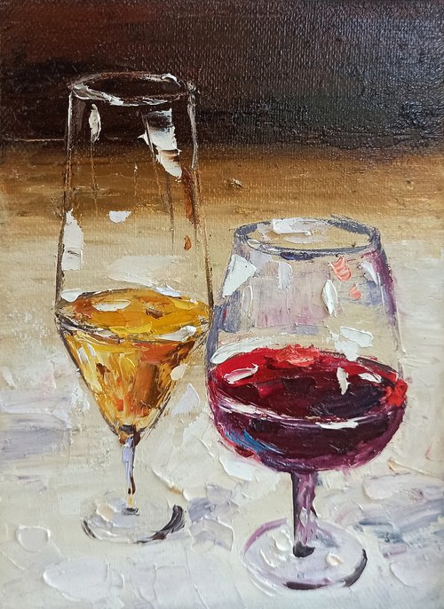 Still life - cups of wine by Narek Qochunc