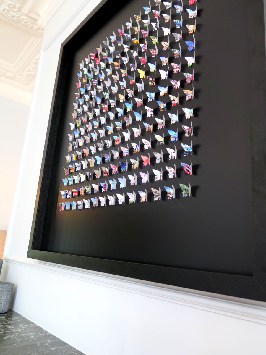 Cityscapes Relief By Lorna Doyan, 37 X 37", London Calling, Original Artwork