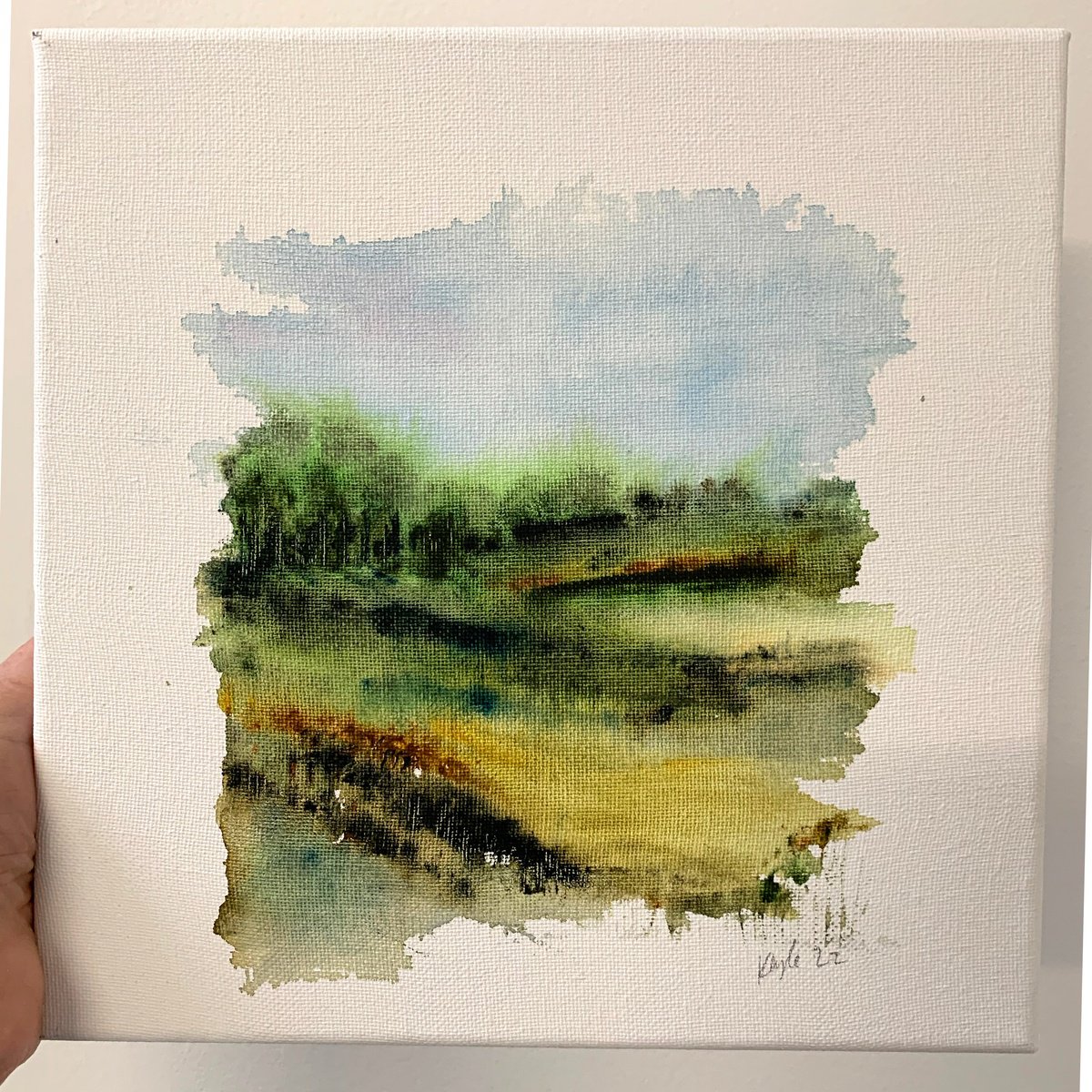 Canvas watercolour New Forest Landscape by Kathryn Coyle