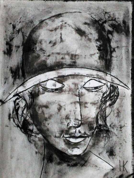 Woman in Hat original oil painting