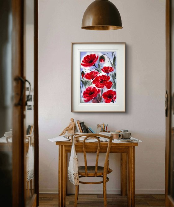 Red Poppies in the field