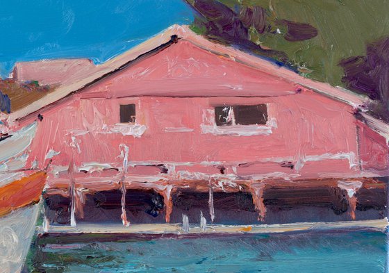 Orange Boat and Pink House